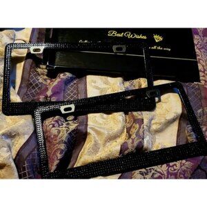 2 Pack Bling License Plate Frames for Women Sparkly Rhinestone Diamond